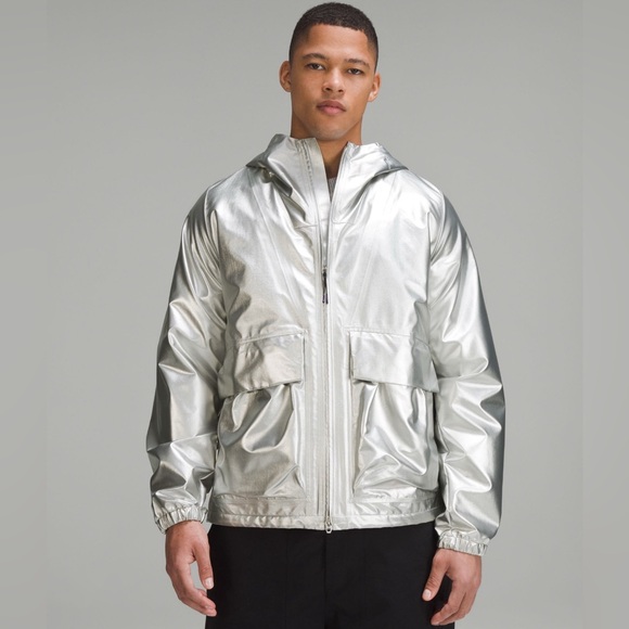 Lululemon Lab | Metallic Foil Hooded Jacket | Sz XS | Silver | EUC - Picture 1 of 13